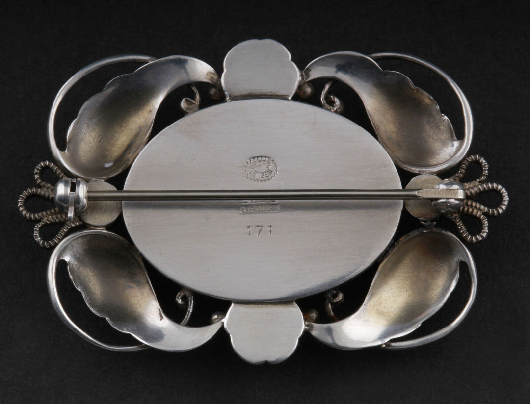 Georg Jensen Sterling Brosche Mit Silverballs #171, Silber GJ Himself Dänemark