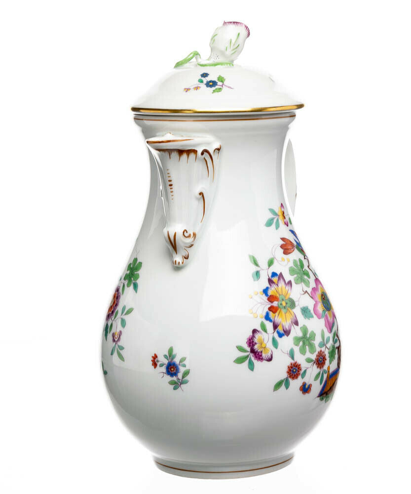 Kaffeekanne Kakiemon Vogel Baum Meissen Neuer Ausschnitt1. Wahl 1945-47 19 cm