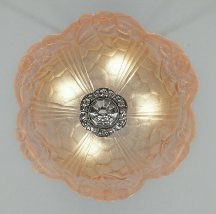 DEGUÉ : FRENCH 1930 ART DECO PENDANT .... chandelier 1925 lamp muller era France