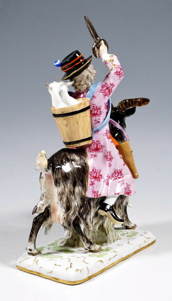 MEISSEN マイセン FIGUR SCHNEIDER ZIEGENBOCK TAILOR BILLY GOAT KÄNDLER NR:171 UM 1850