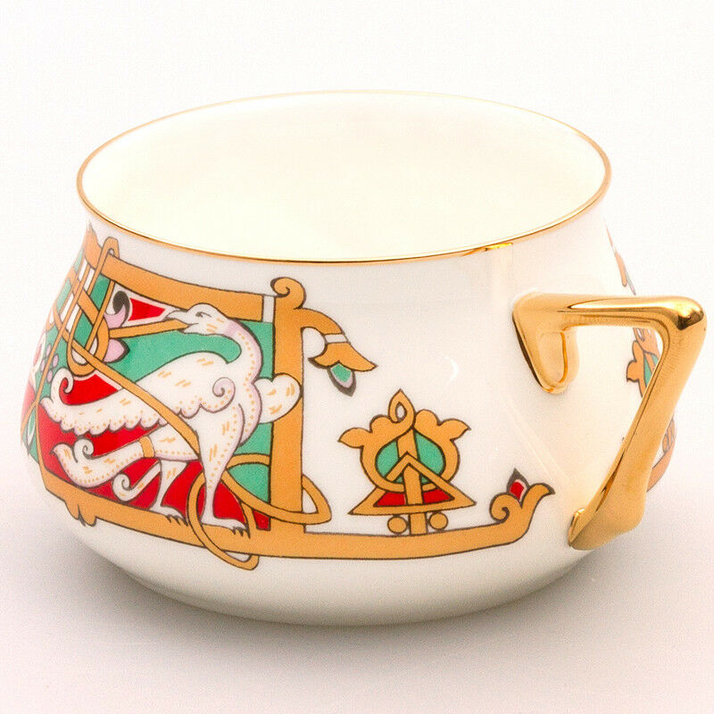 Bilibin Magic Bird Bone China Teacup & Saucer by Imperial Porcelain Lomonosov