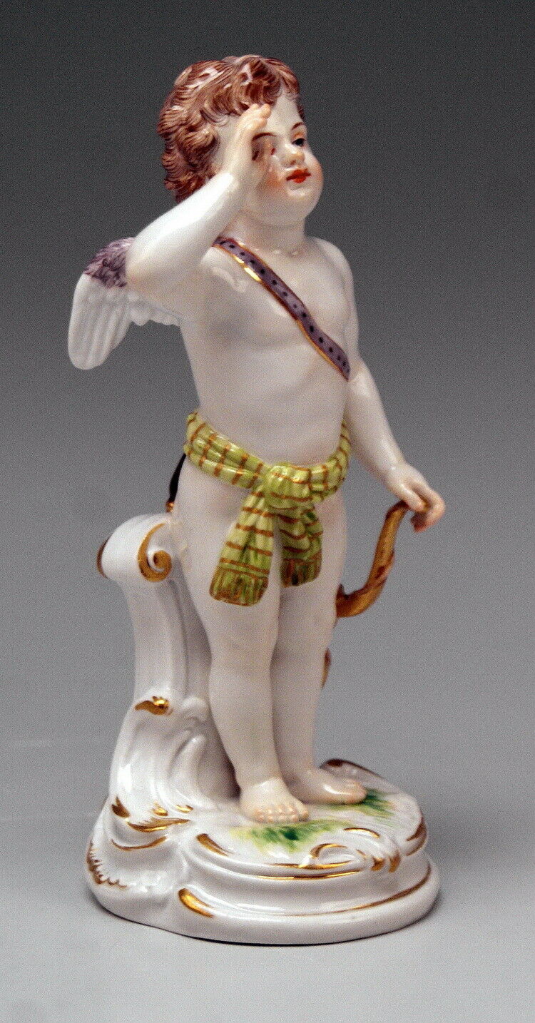 邁森 MEISSEN マイセン FIGUR AMORETTE AMOR CHERUB SALUTING A. RINGLER NR:O173 UM 1870