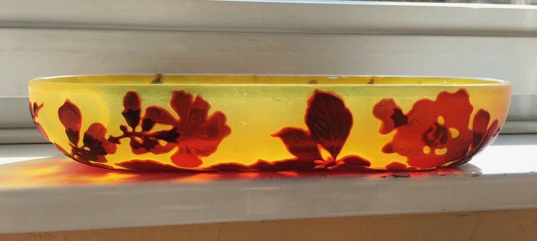 エミールガレ　ボケの花の長皿