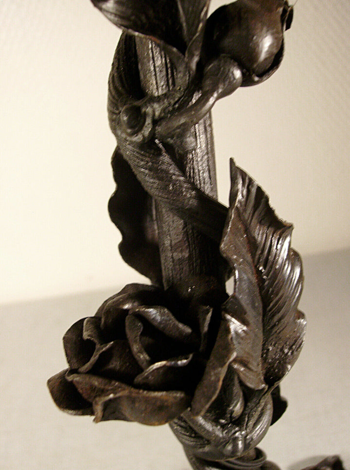 Daum nancy ☨ – art deco lamp in wrought iron and tulip 1925/1930