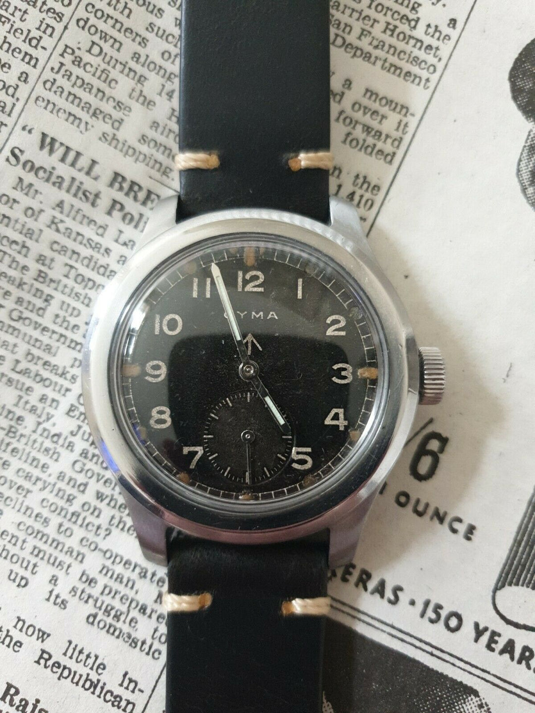 Vintage CYMA Dirty Dozen Military WW2 Watch. Swiss. Lovely Example.