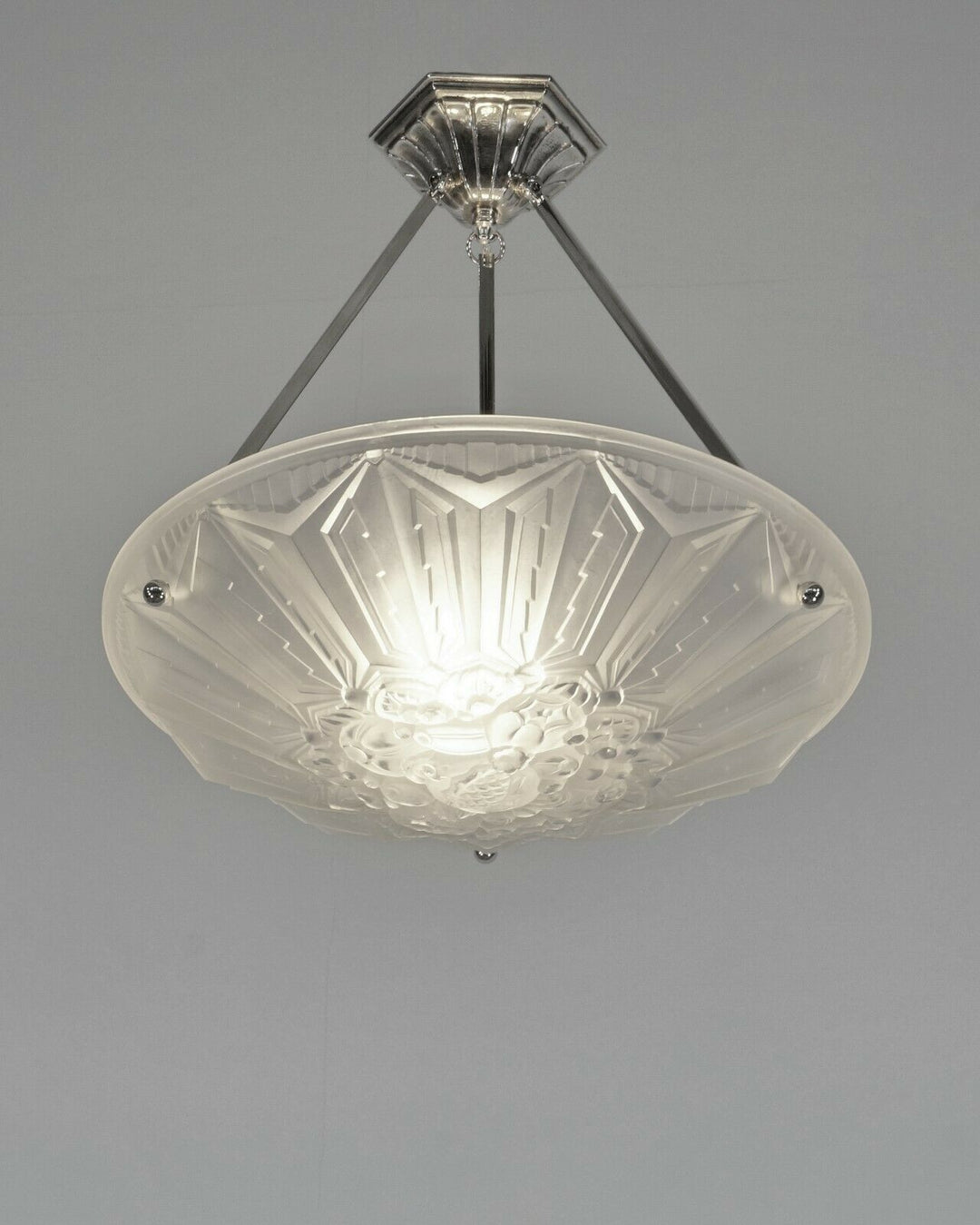 HETTIER VINCENT & HANOTS : FRENCH ART DECO PENDANT #1 . chandelier lamp muller