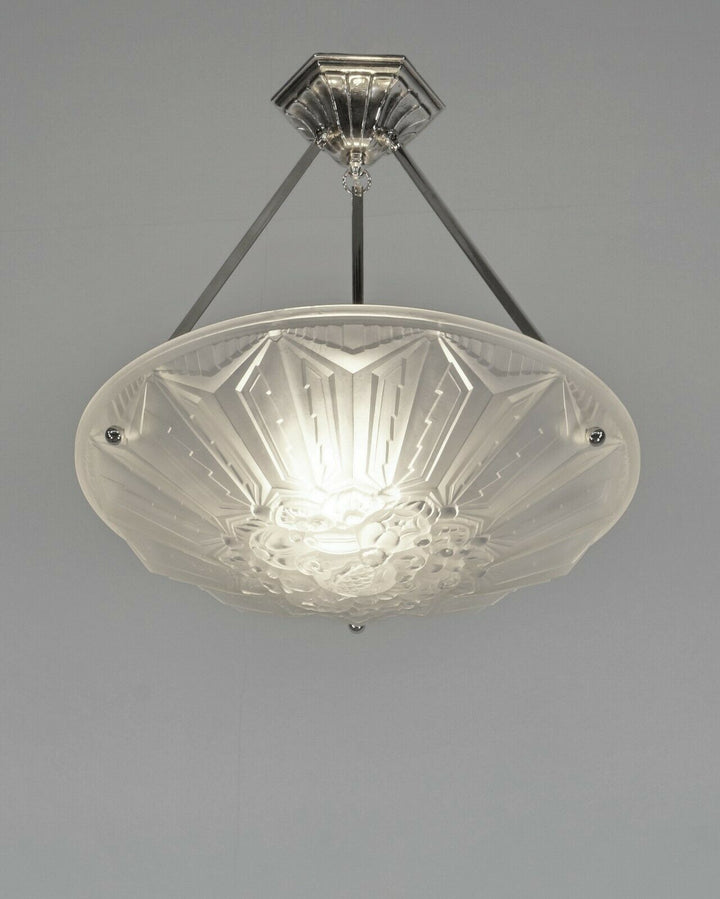 HETTIER VINCENT & HANOTS : FRENCH ART DECO PENDANT #1 . chandelier lamp muller