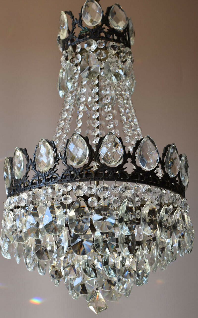 Easy Fit Antique / Vintage Crystal Chandelier, Empire Style Home Crystal Lamp