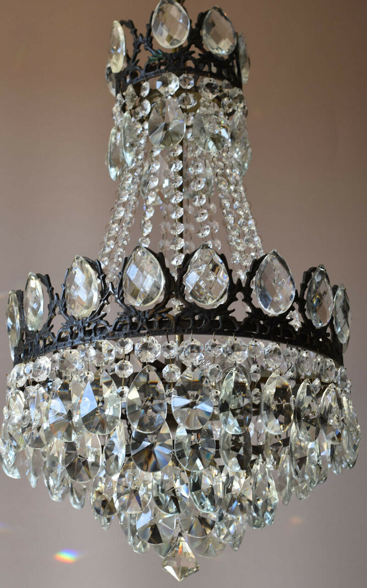 Easy Fit Antique / Vintage Crystal Chandelier, Empire Style Home Crystal Lamp