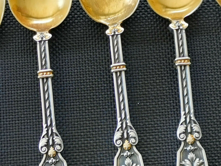 Puiforcat Solid Silver Vermeil Renaissance François 1er 12 Spoons The Desser