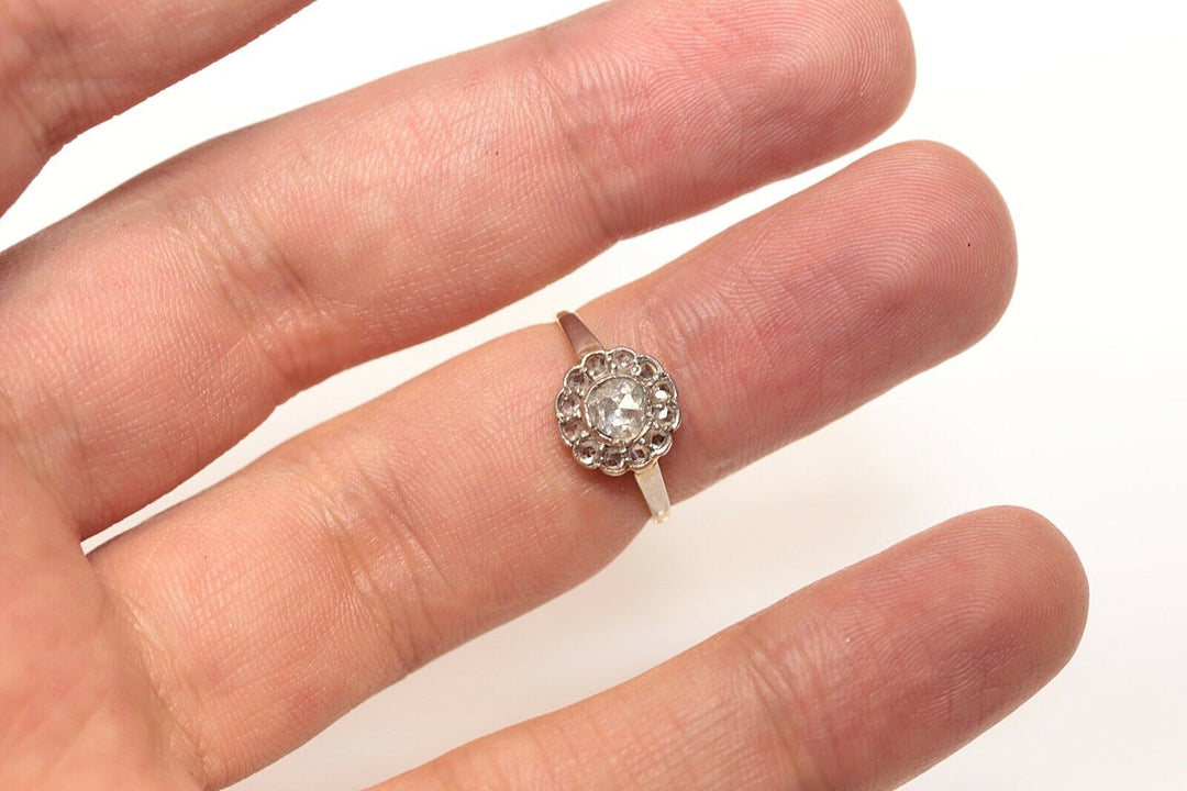 アンティーク オリジナル ヴィクトリアン ナチュラルローズカットダイヤモンド 14K リング