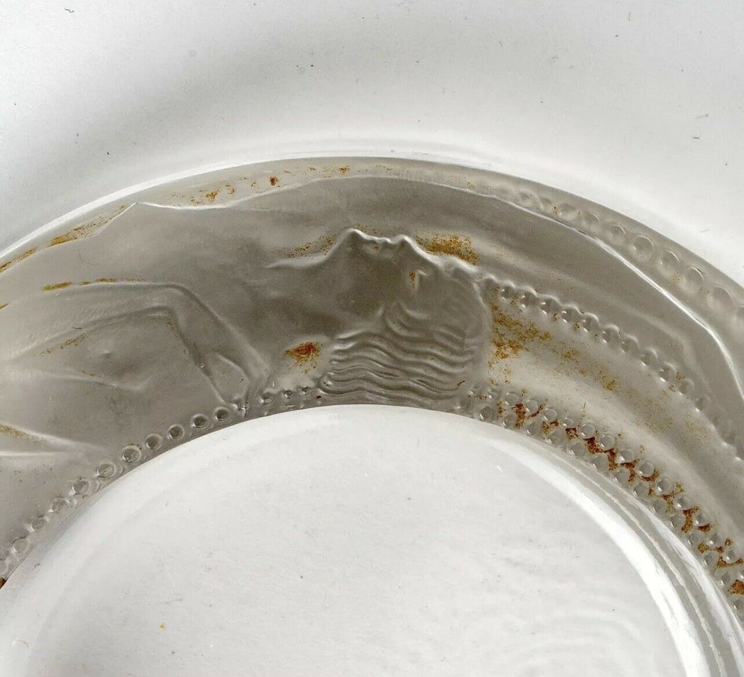 Cendrier Antheor Verre Blanc R.Lalique Astray Rene Lalique Frosted Glass Mermaid