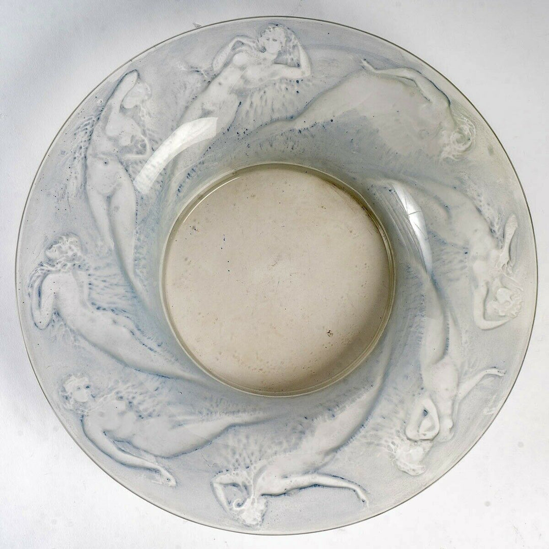 Coupe Plat Sirenes Verre Rene Lalique R.Lalique Glass Bowl Plate Mermaids