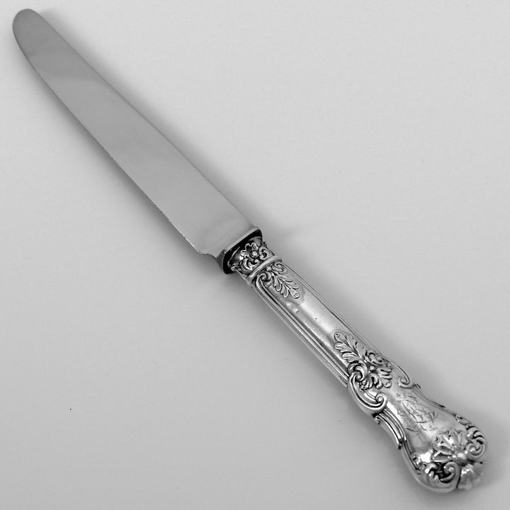 Antique French Sterling Silver Dinner Knife Set 12 pc New Stainless Steel Blades