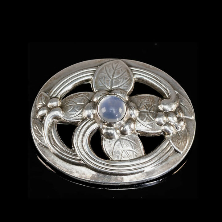 Georg Jensen Silver Brooch w/ Moonstone - #138