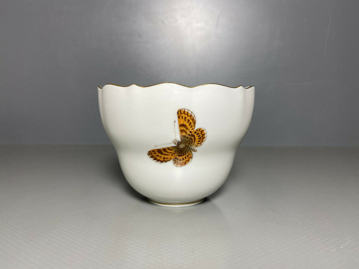 MEISSEN KAFFEE GEDECK 2-TLG TASSE UT NATURALISTISCHE BLUMENMALEREI SCHMETTERLING