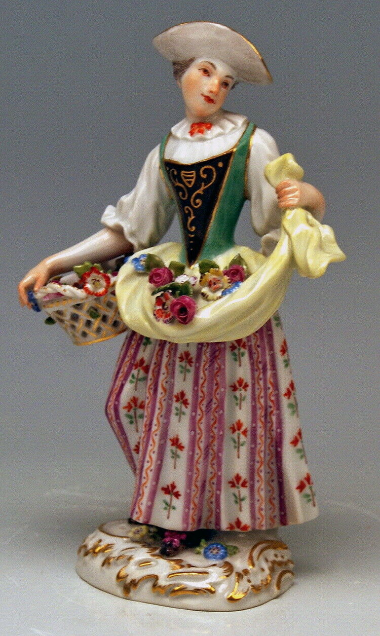 MEISSEN マイセン FIGUR GÄRTNERIN KORB MIT BLUMEN KÄNDLER SERIES GARDENERS MNR: 2779