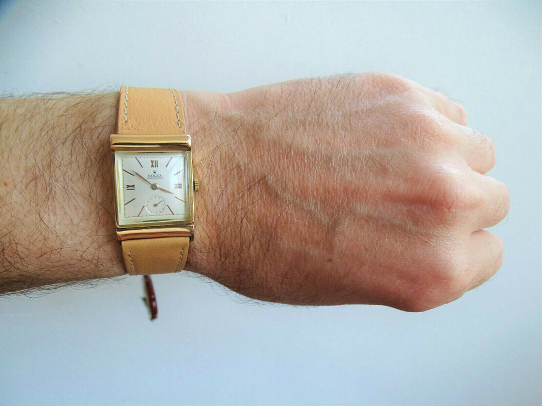 Rolex ♛ Precesion Art Deco 3256 Pink Gold 18K 750 Antique Luxury Men's Watch