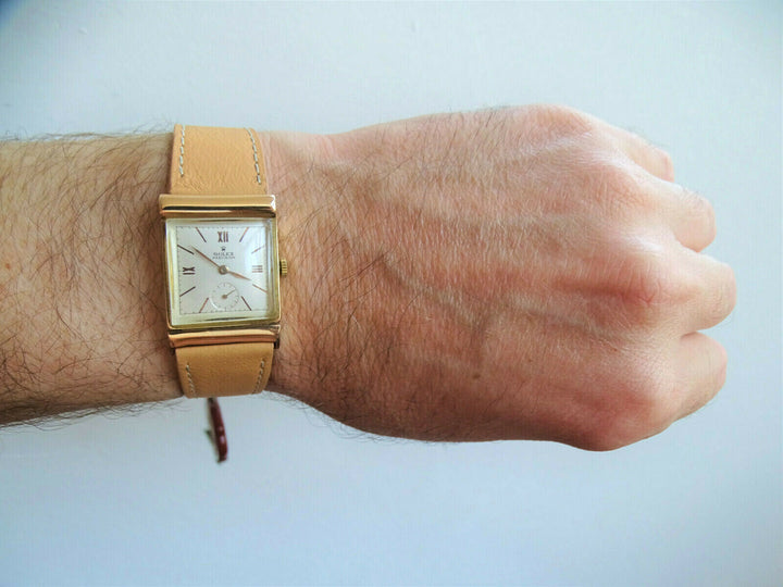 Rolex ♛ Precesion Art Deco 3256 Pink Gold 18K 750 Antique Luxury Men's Watch
