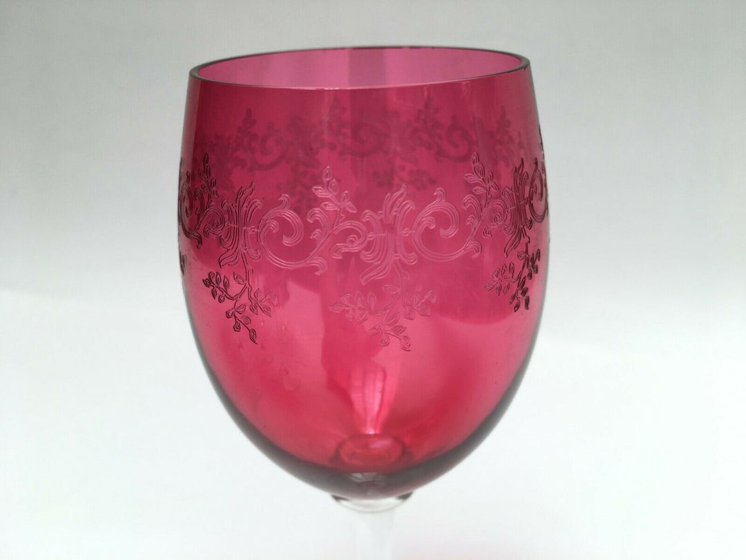 Wonderful French Baccarat SEVIGNE Set 8 RUBY WINE GOBLET.