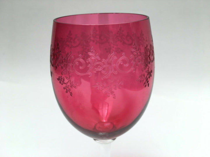 Wonderful French Baccarat SEVIGNE Set 8 RUBY WINE GOBLET.