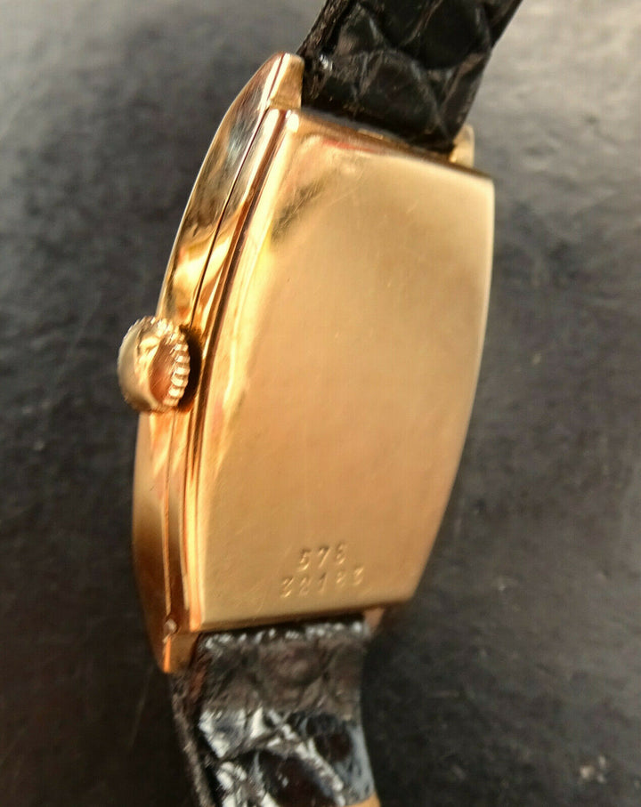 Rolex ♛ Art Deco 578 Rose Gold 9C 375 Tonneau Antique Luxury Men's Watch 1930