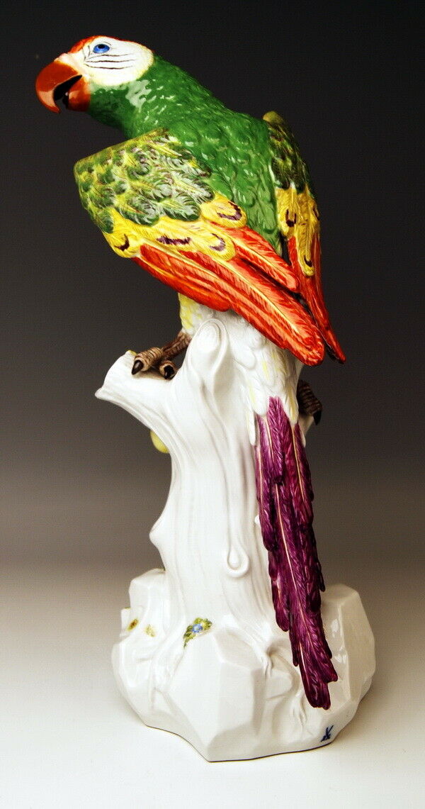 邁森 MEISSEN マイセン TIER FIGUR PAPAGEI BAUM KIRSCHEN PARROT KÄNDLER NR:77234 H:43 CM