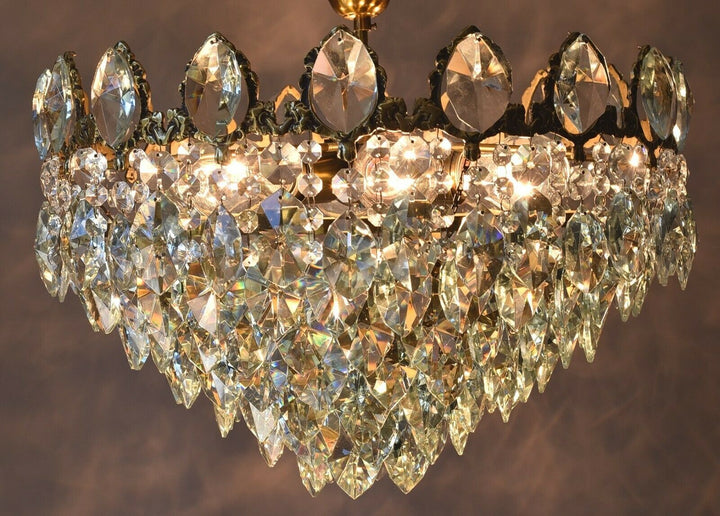 Flush Antique French Vintage Crystal Chandelier Pendant Low Ceiling Lighting