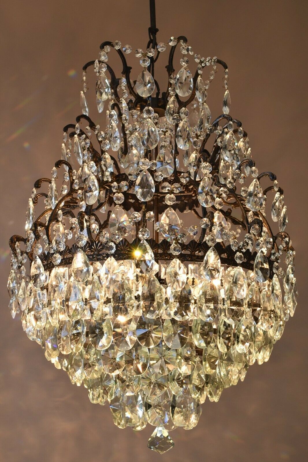 Opulent French Style Vintage Crystal Chandelier Antique Lighting Home Light Lamp