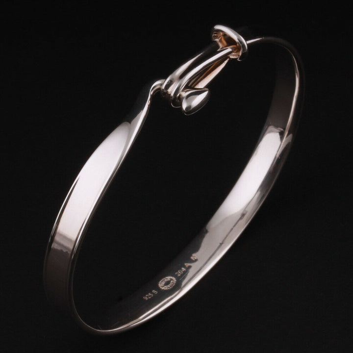 Georg Jensen Sterling Bangle # 204A. Wide. TORUN. Vivianna Torun. Medium 3531289