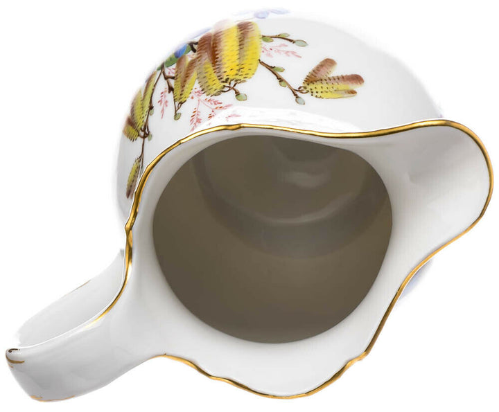 Milchhkanne Blume naturalistisch, bunt, mit Schmetterling Meissen 1. Wahl 1963