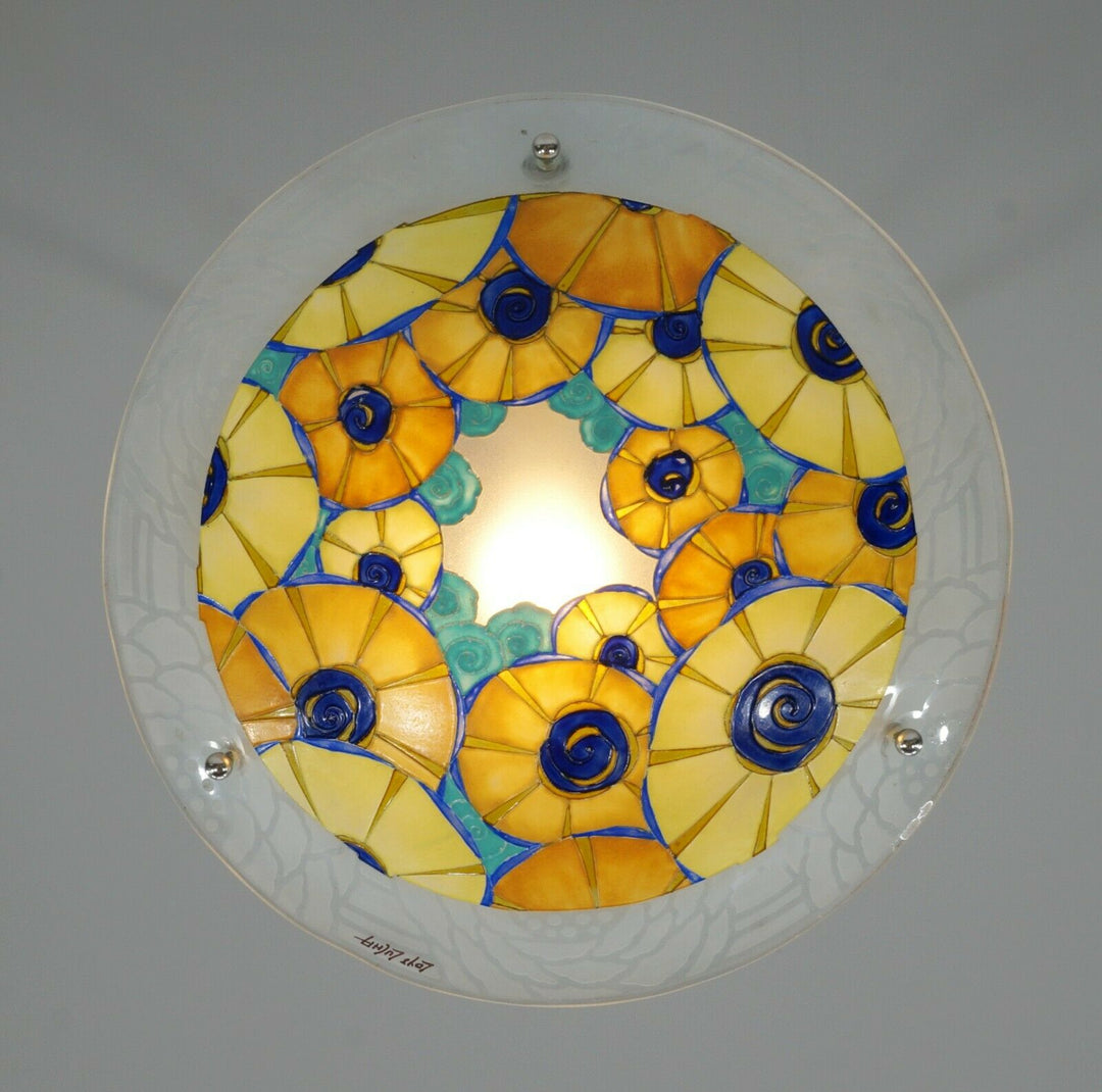 LOYS LUCHA : FRENCH 1930 ART DECO CHANDELIER ...... pendant lamp daum era France