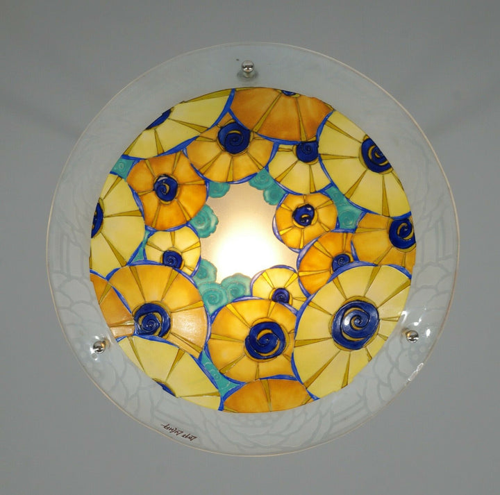 LOYS LUCHA : FRENCH 1930 ART DECO CHANDELIER ...... pendant lamp daum era France