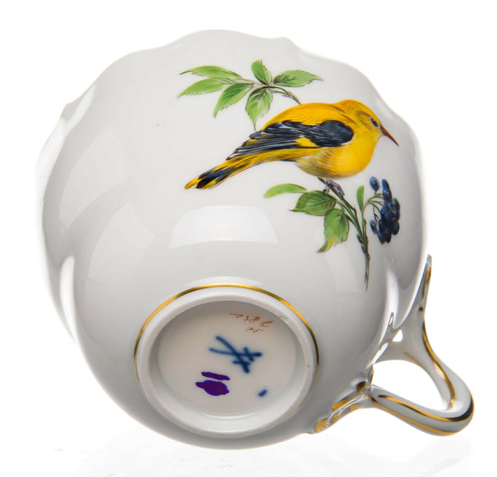 Kaffeegedeck Vogel- und Insektenmalerei Meissen Neuer Ausschnitt1. Wahl TOP
