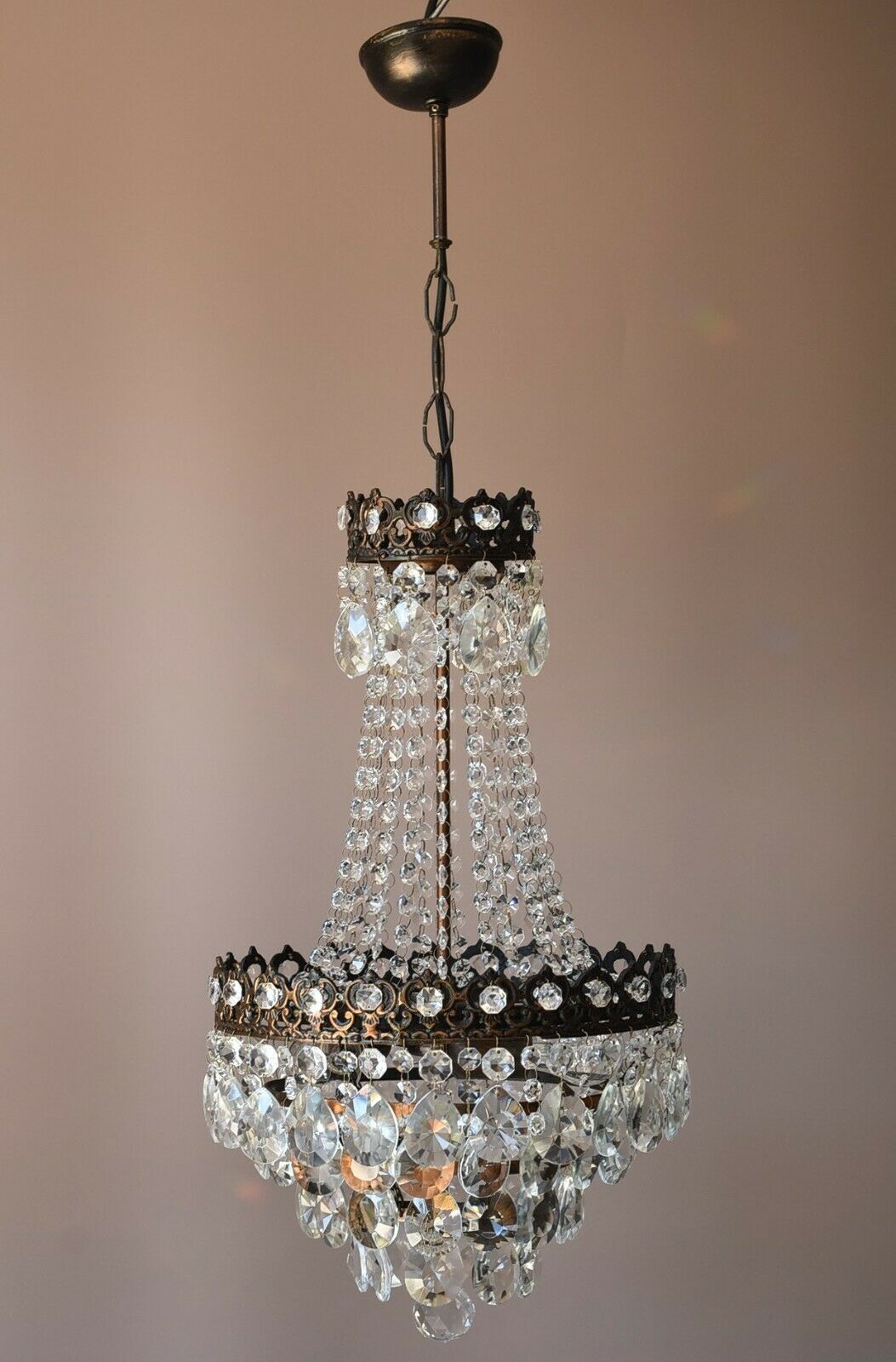 フレンチアンティーク　シャンデリア フランスで見つけた豪華なアンティークシャンデリア (3灯)（E17