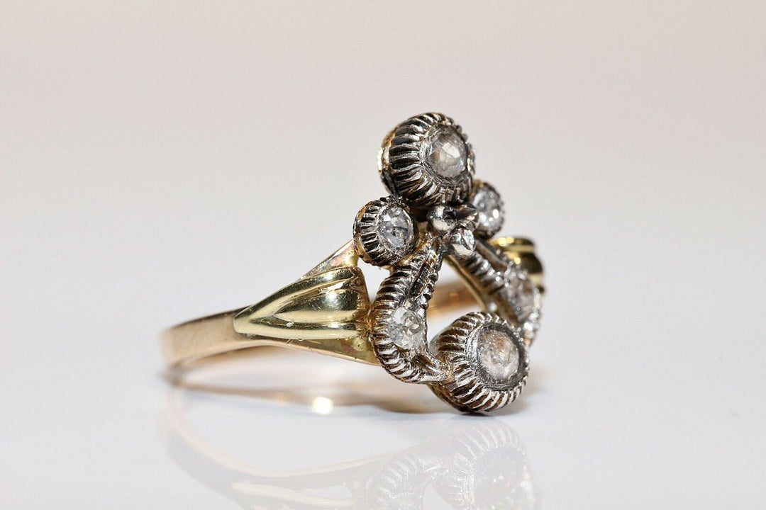 ヴィクトリアン 14K ナチュラルダイヤモンドのリング