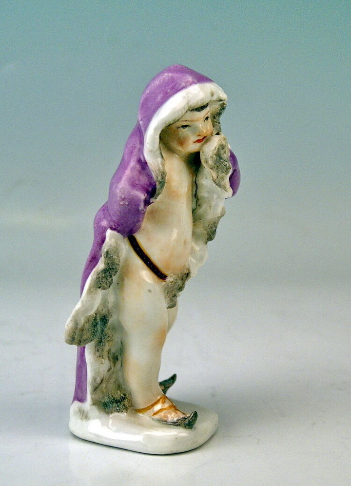 MEISSEN JAHRESZEITEN FIGUR PUTTO ALS WINTER CHERUB KÄNDLER MNR: A71 UM 1760