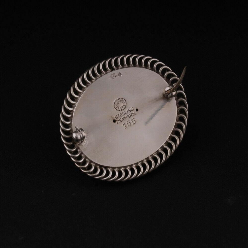Georg Jensen Sterling Brooch # 155. Silverstone. Design: GJ himself. VERY RARE.
