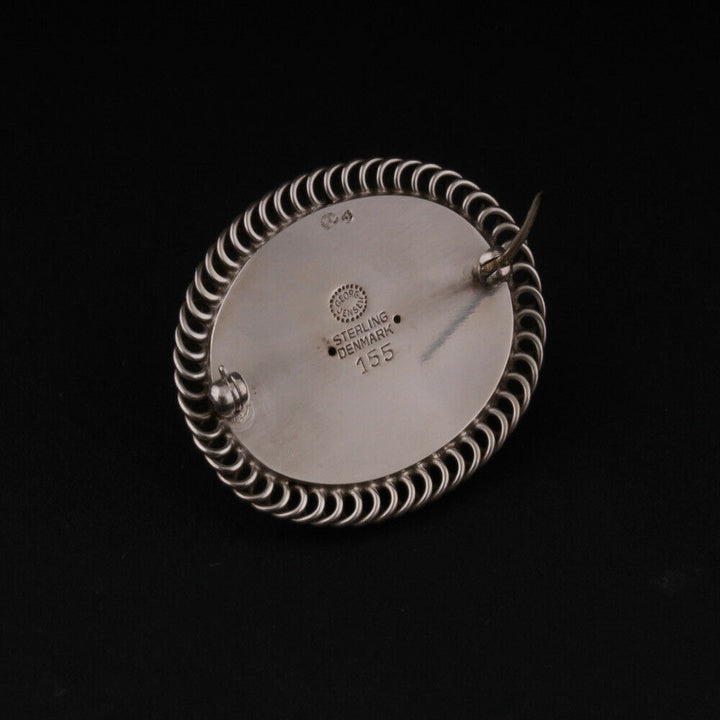 Georg Jensen Sterling Brooch # 155. Silverstone. Design: GJ himself. VERY RARE.