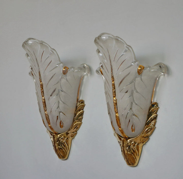 Gauthier EJG EZAN : PAIR OF FRENCH ART DECO WALL SCONCES .. lamp 1930 muller era