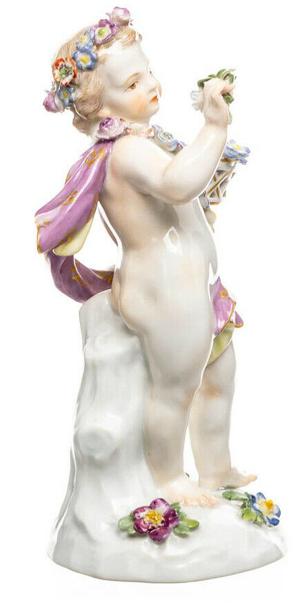 Figurine Cherub as Flower Child Meissen amoretten 1. Choice 1924-34 Height: 13,5cm