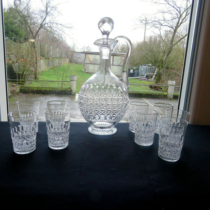 service à liqueur 9 verres 1 carafe en cristal taillé de baccarat