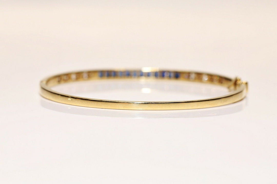 ヴィンテージ 18K ナチュラルダイヤモンドとサファイアのブレスレット