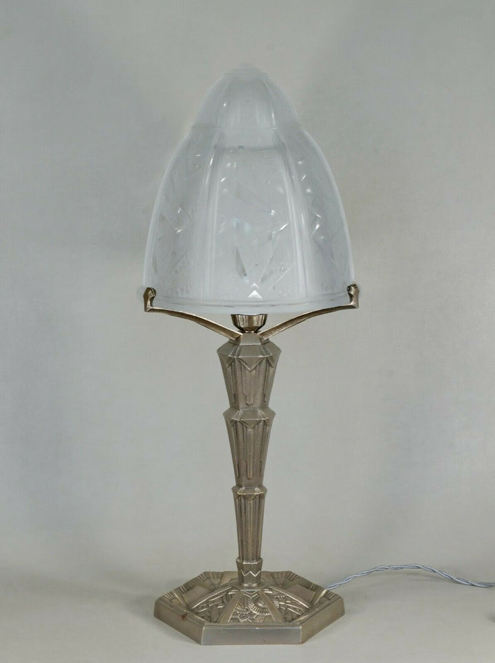 MAYNADIER & MULLER : large French 1930 art deco lamp ..... daum era france
