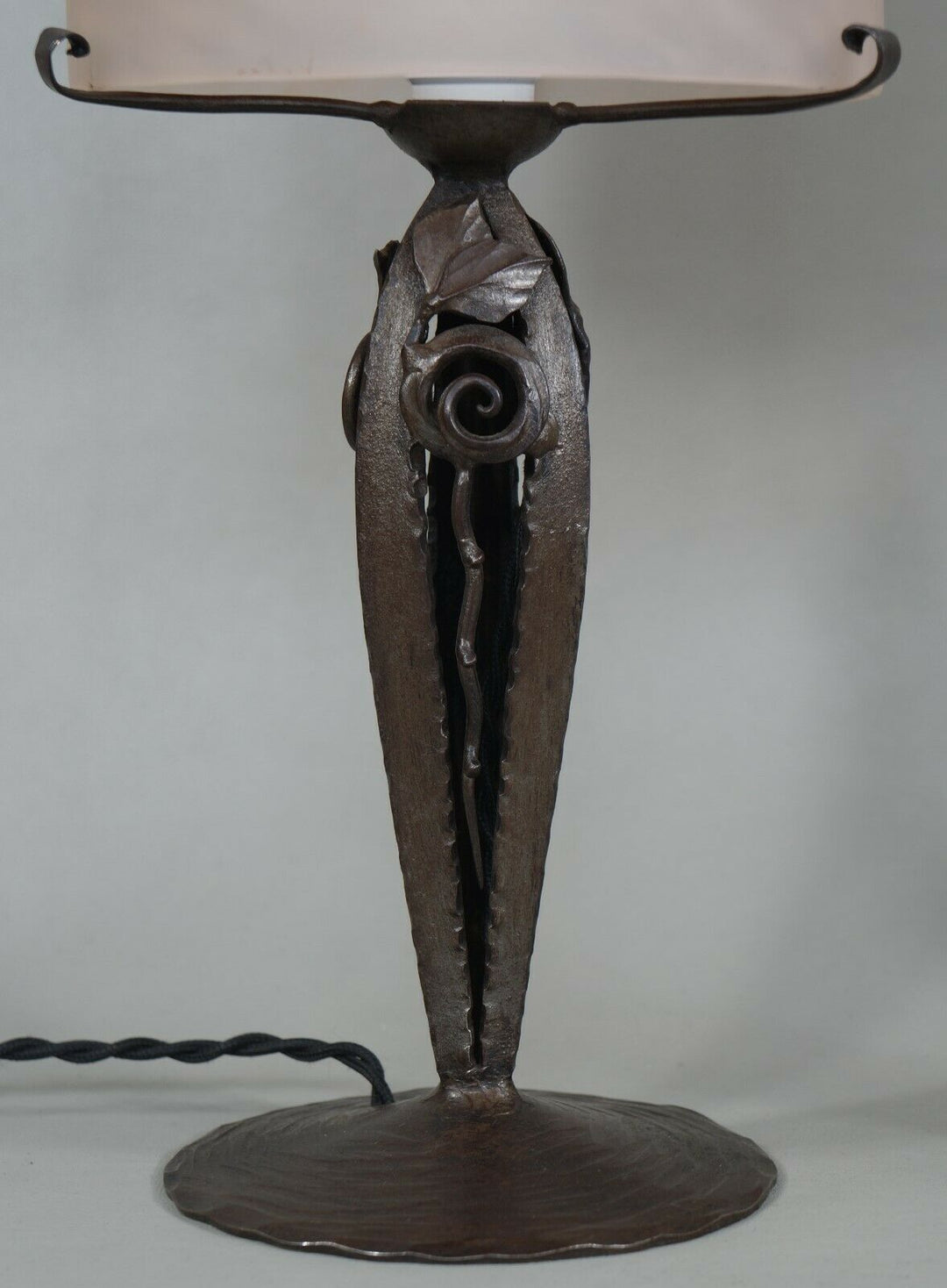 SCHNEIDER : PAIR OF FRENCH 1930 ART DECO LAMPS wrought iron ........ lamp France