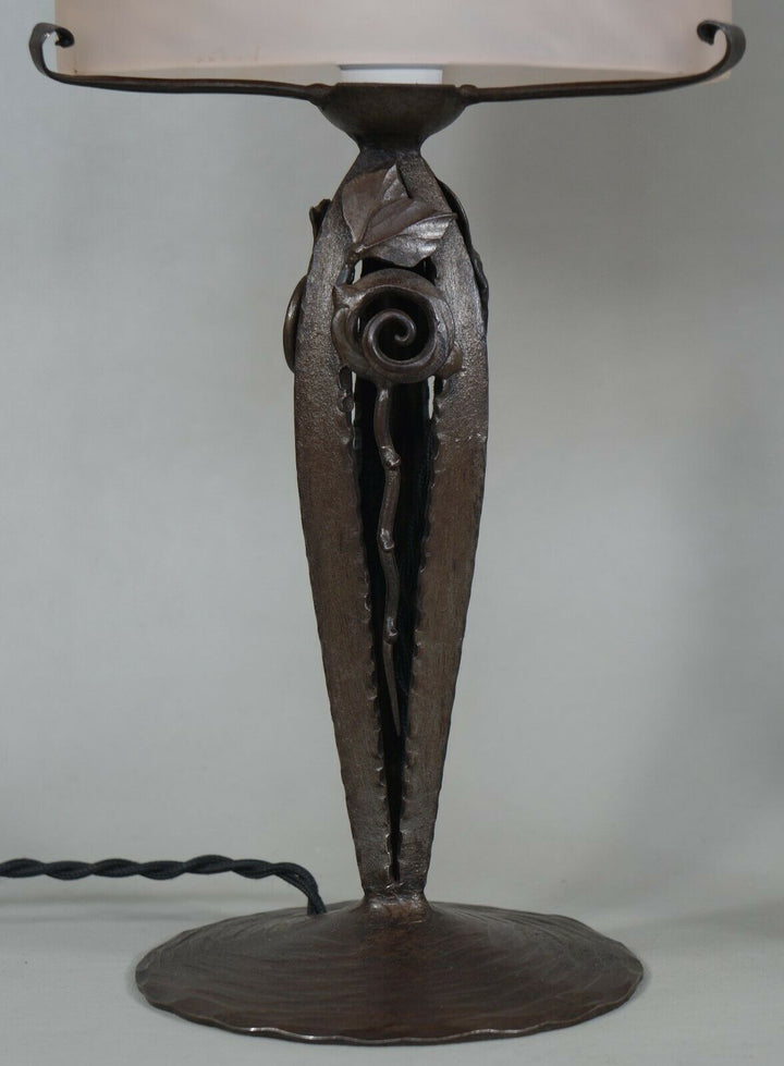 SCHNEIDER : PAIR OF FRENCH 1930 ART DECO LAMPS wrought iron ........ lamp France
