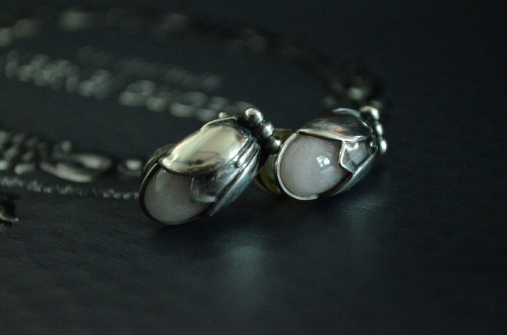 ジョージジェンセン(Georg Jensen)　シルバーイヤークリップ　ローズクォーツ　2011年