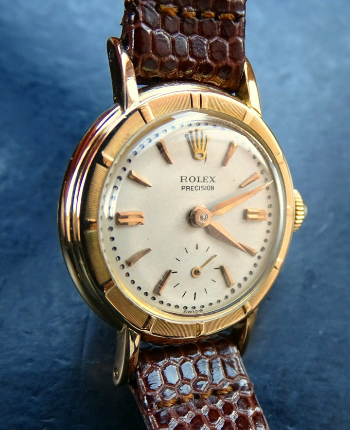Rolex ♛ Precision 8823 Pink Gold 18C 750 Vintage Ledie's Luxury Watch 1950 Box