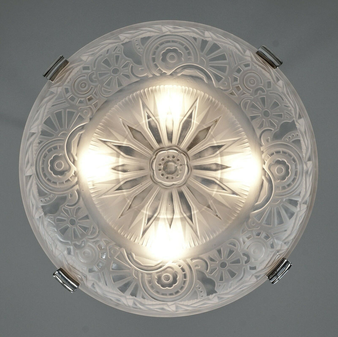 ミューラー兄弟：1930年フランスアールデコ調ペンダントシャンデリア