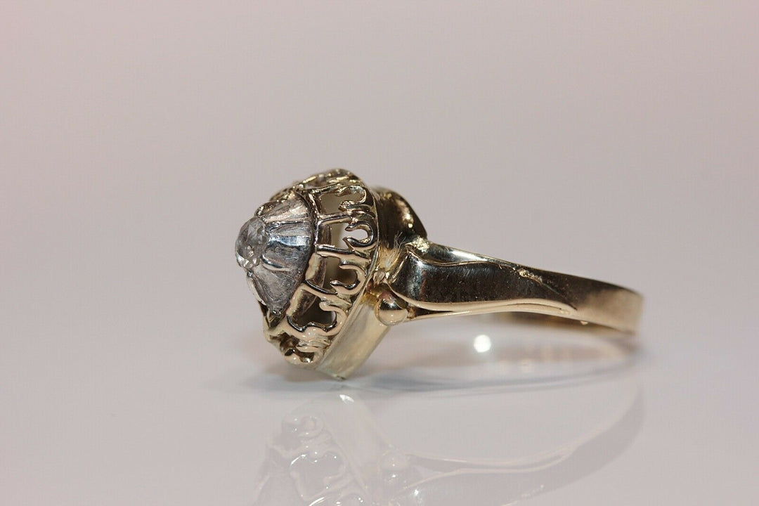 14K ナチュラルローズカットダイヤモンドのリング